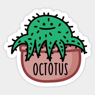 Funny octopus as a cactus Sticker